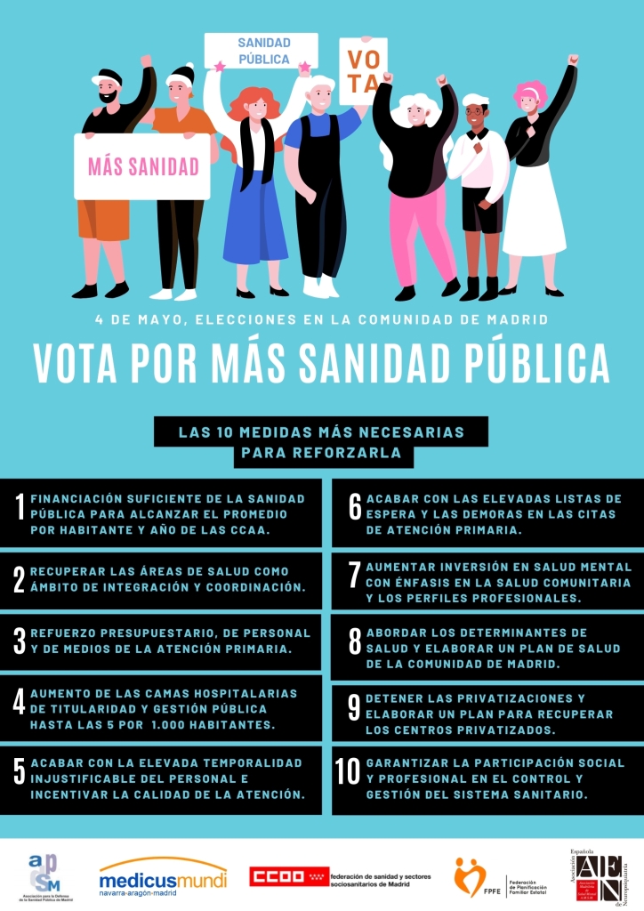 Visual Manifiesto MAS SANIDAD PUBLICA ELECCIONES COM MADRID